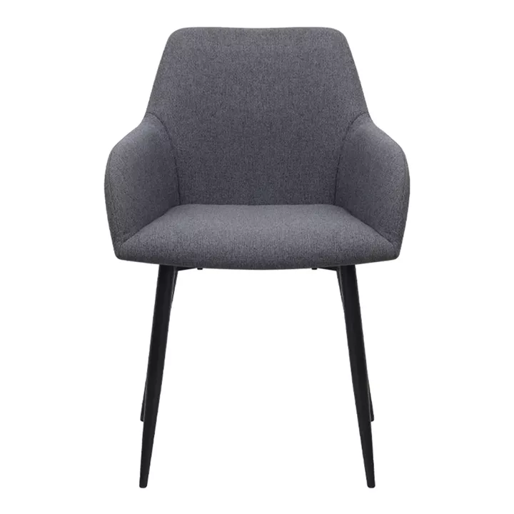 Πολυθρόνα τραπεζαρίας Monica Megapap γκρι ύφασμα - μεταλλικό μαύρο πόδι 54x57x84εκ.