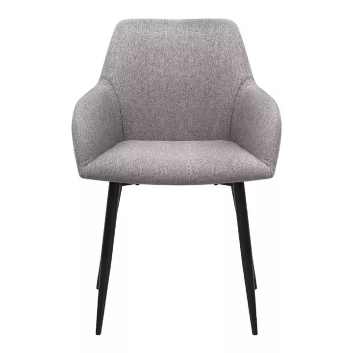 Πολυθρόνα τραπεζαρίας Monica Megapap μπεζ ύφασμα - μεταλλικό μαύρο πόδι 54x57x84εκ.