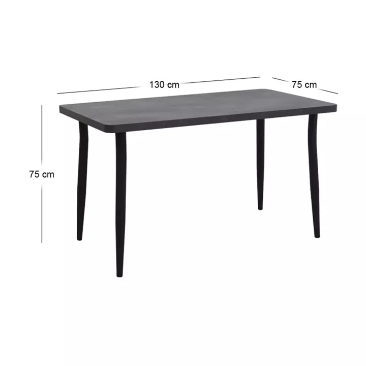 Τραπέζι Levico Megapap Mdf - μεταλλικό χρώμα σκούρο γκρι σκυροδέματος 130x75x75εκ.