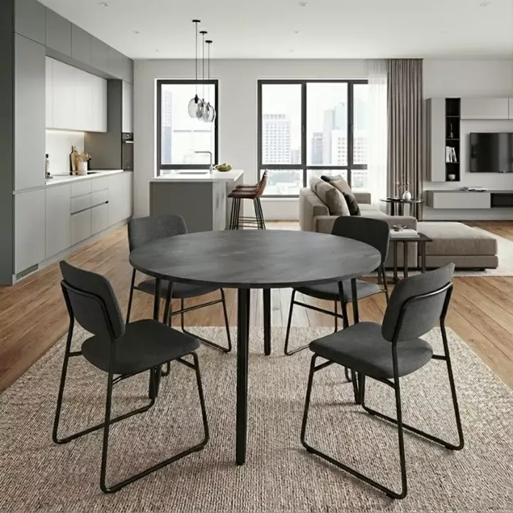 Τραπέζι Zeno Megapap χρώμα σκούρο γκρι σκυροδέματος Ø110x73,5εκ.