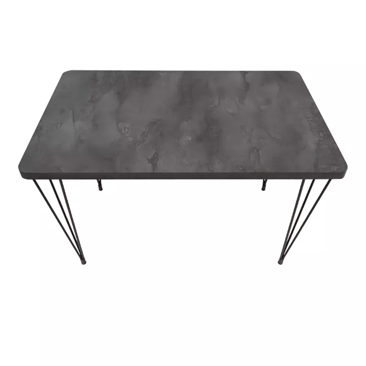 Τραπέζι Roger Megapap Mdf - μεταλλικό χρώμα σκούρο γκρι σκυροδέματος 120x70x75εκ.