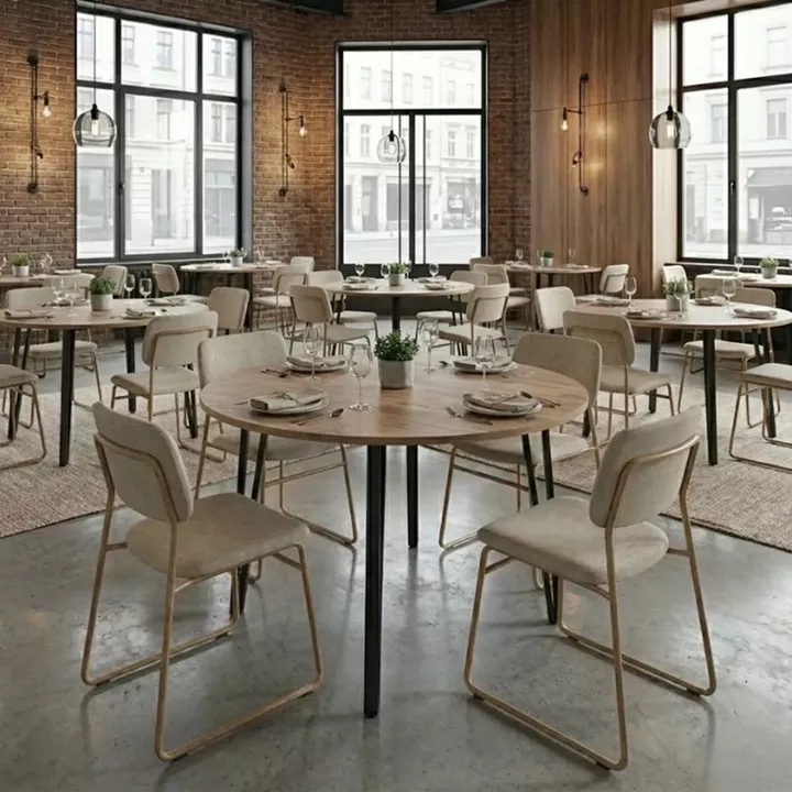 Τραπέζι Zeno Megapap χρώμα ακακίας Ø110x73,5εκ.