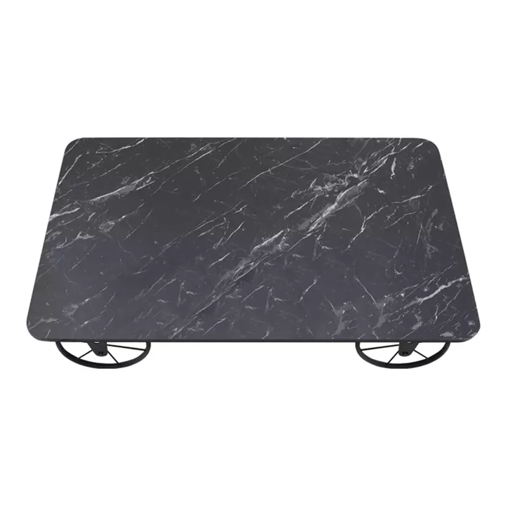 Τραπεζάκι σαλονιού Jemmy Megapap Mdf - μεταλλικό χρώμα μαύρο εφέ μαρμάρου 90x55x33εκ.