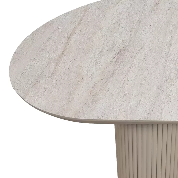 Τραπέζι Hazar Megapap Mdf χρώμα travertine - sandstone 180x90x77εκ.