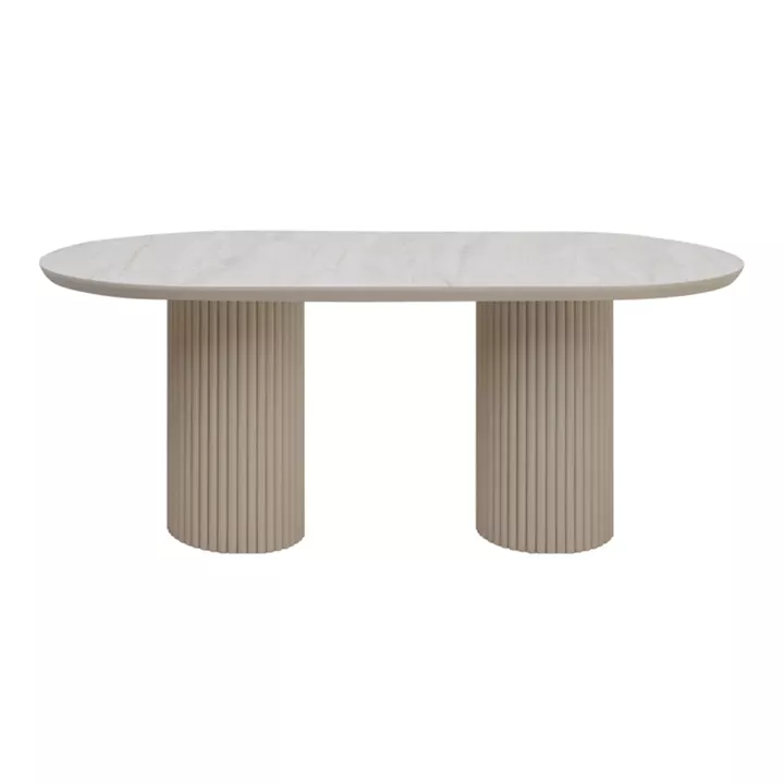 Τραπέζι Hazar Megapap Mdf χρώμα travertine - sandstone 180x90x77εκ.