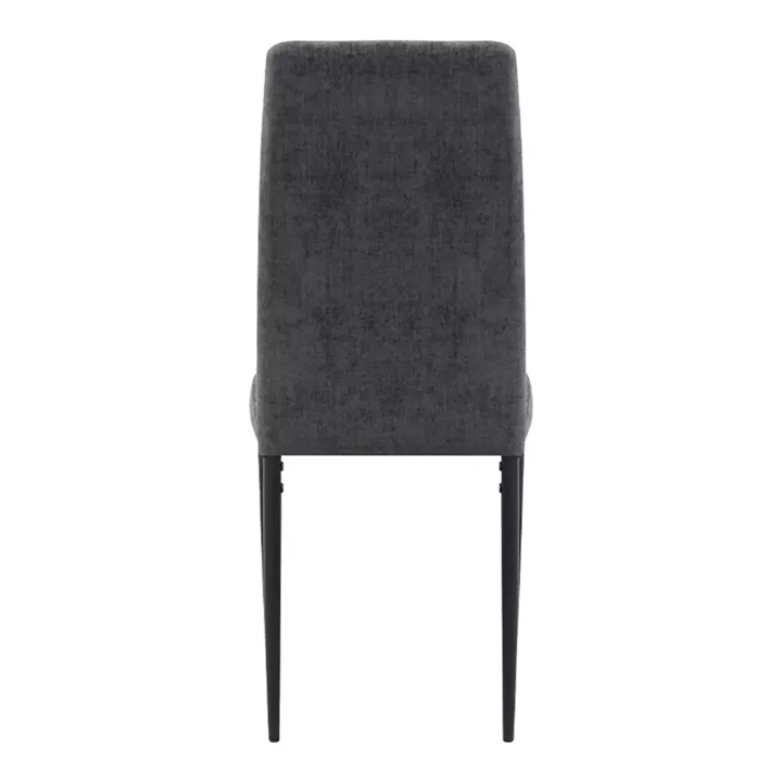 Καρέκλα τραπεζαρίας Rosa Megapap γκρι ύφασμα - μεταλλικό μαύρο πόδι 41x51x96εκ.