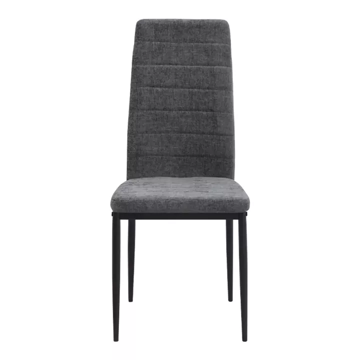 Καρέκλα τραπεζαρίας Rosa Megapap γκρι ύφασμα - μεταλλικό μαύρο πόδι 41x51x96εκ.