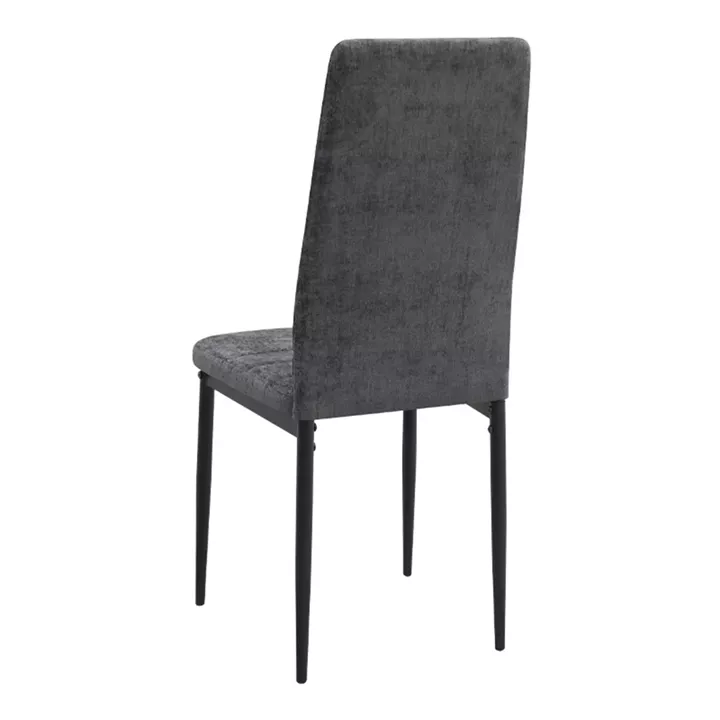 Καρέκλα τραπεζαρίας Rosa Megapap γκρι ύφασμα - μεταλλικό μαύρο πόδι 41x51x96εκ.