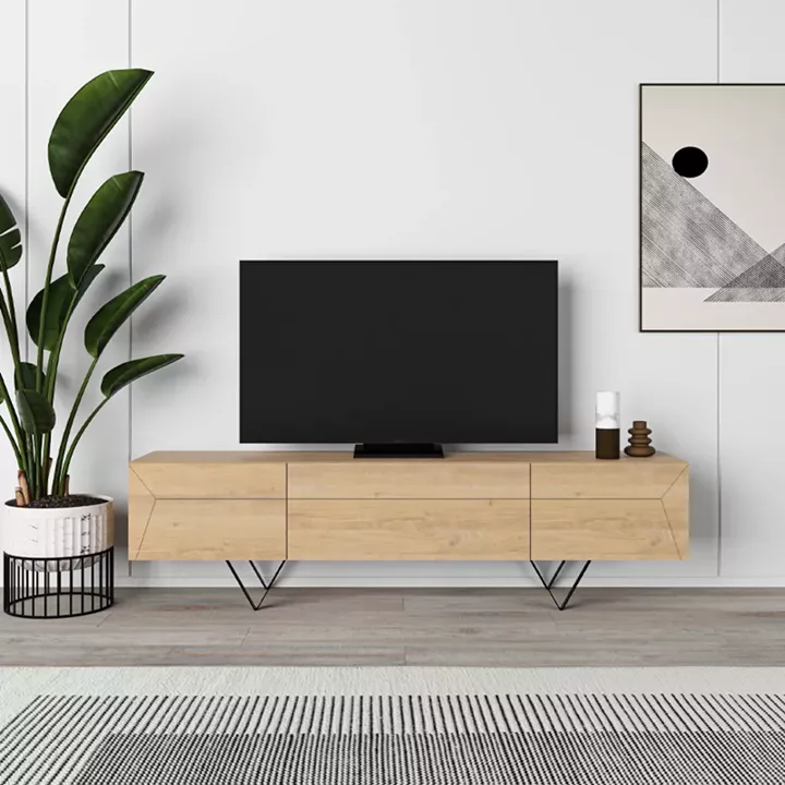 Έπιπλο τηλεόρασης Jacomen Megapap χρώμα sapphire oak 160x35x43εκ.