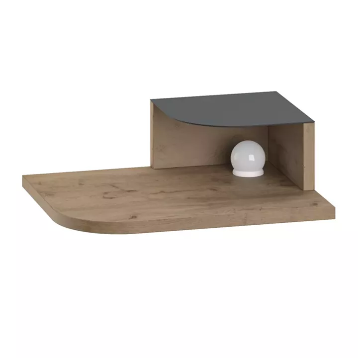 Κομοδίνο επιτοίχιο Luno Megapap με LED χρώμα sepet oak 40x30x16,2εκ.