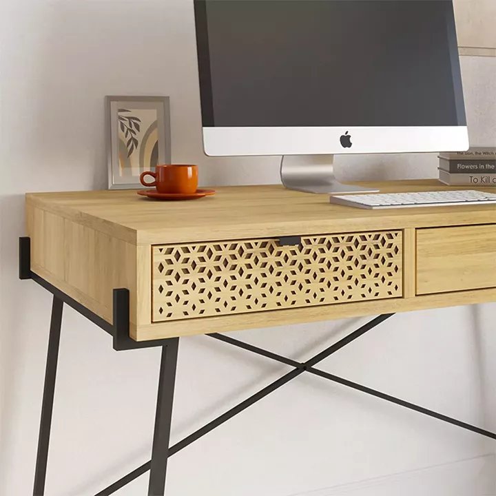 Γραφείο εργασίας Naive Megapap χρώμα sapphire oak 113,4x60x77,5εκ.