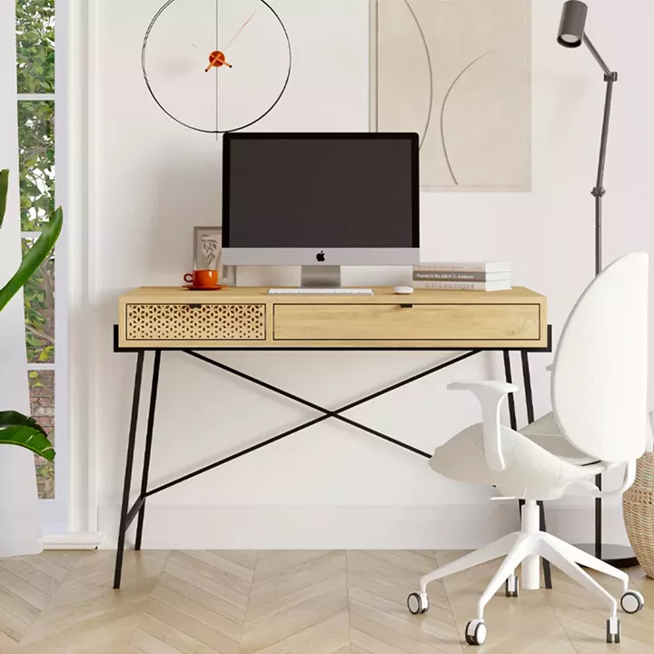 Γραφείο εργασίας Naive Megapap χρώμα sapphire oak 113,4x60x77,5εκ.