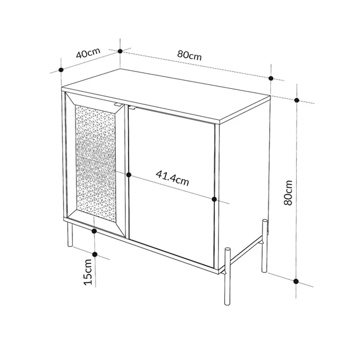 Μπουφές Naive Megapap χρώμα sapphire oak 80x40x80εκ.