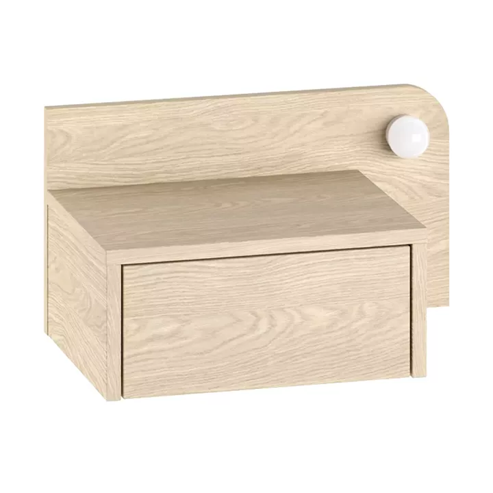 Κομοδίνο επιτοίχιο Dotta Megapap με LED χρώμα light oak 52x33,6x28εκ.