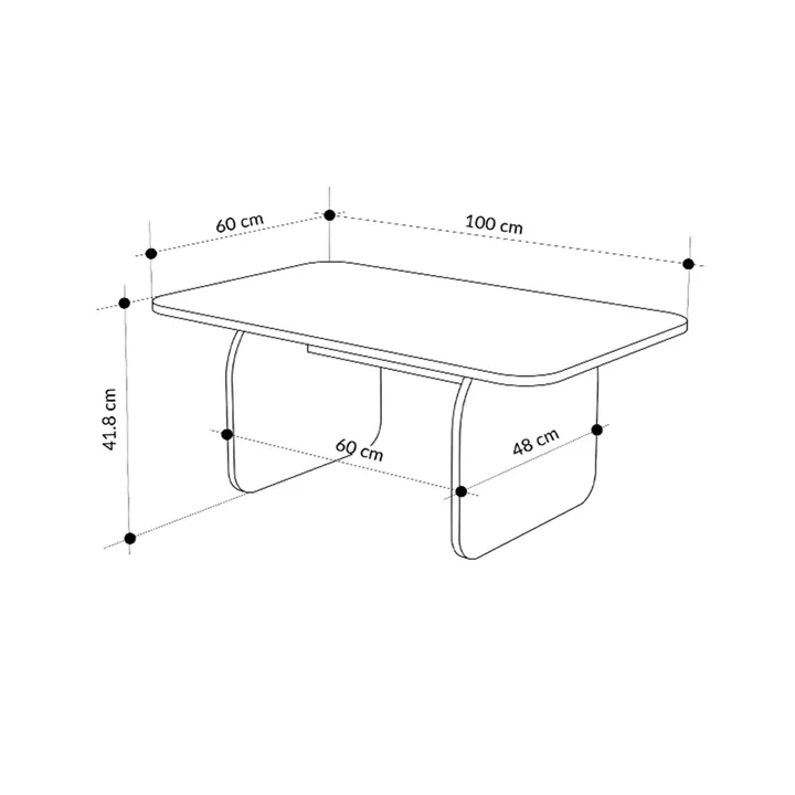 Τραπεζάκι σαλονιού Pietra Megapap χρώμα neo travertine 100x60x41,8εκ.