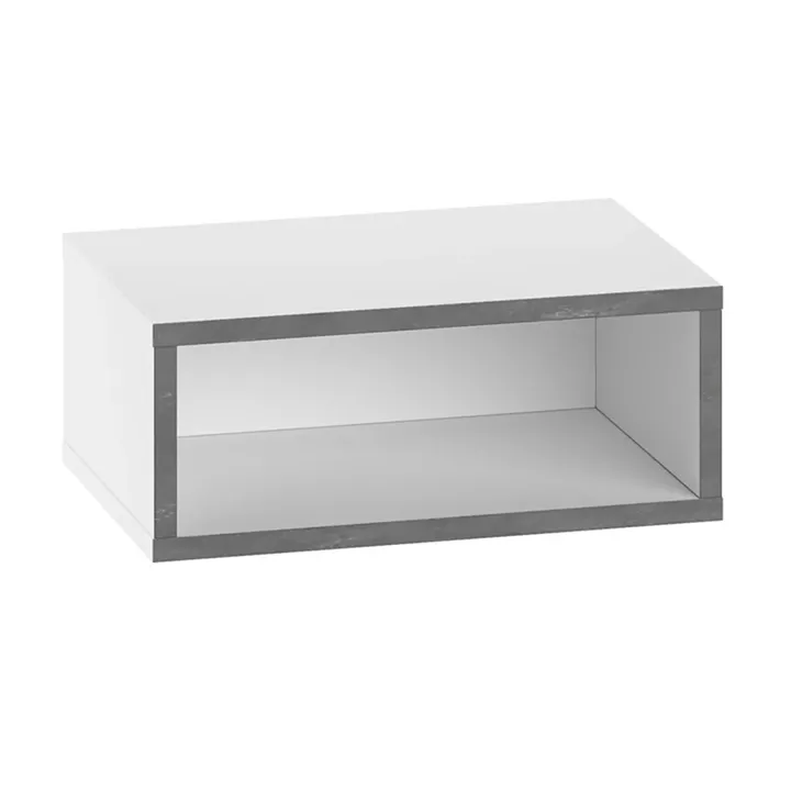 Κομοδίνο επιτοίχιο Brik Megapap με LED χρώμα λευκό - γκρι ρετρό 45x30x18εκ.