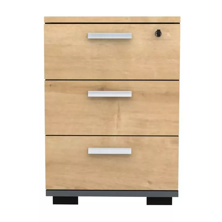 Συρταριέρα γραφείου επαγγελματική Venturo Megapap χρώμα ανθρακί - φυσικό οξιάς 39x40x57εκ.