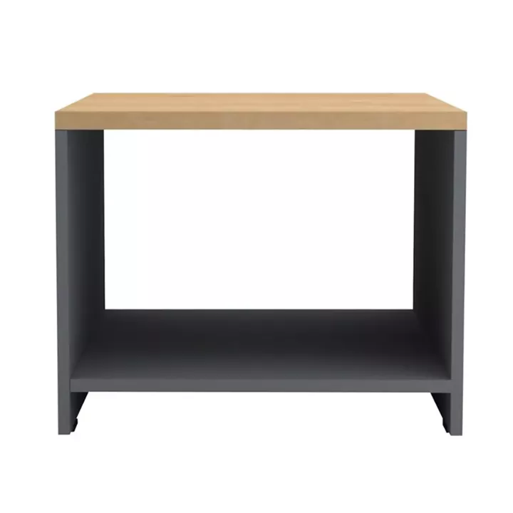 Τραπεζάκι γραφείου επαγγελματικό Venturo Megapap χρώμα ανθρακί - φυσικό οξιάς 60x60x45εκ.