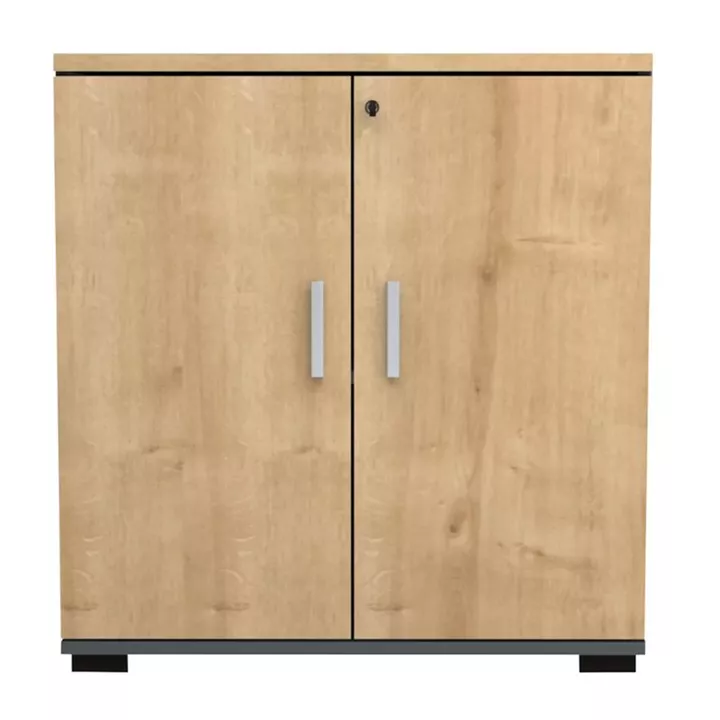 Ντουλάπι γραφείου επαγγελματικό Venturo Megapap χρώμα ανθρακί - φυσικό οξιάς 80x40x80εκ.