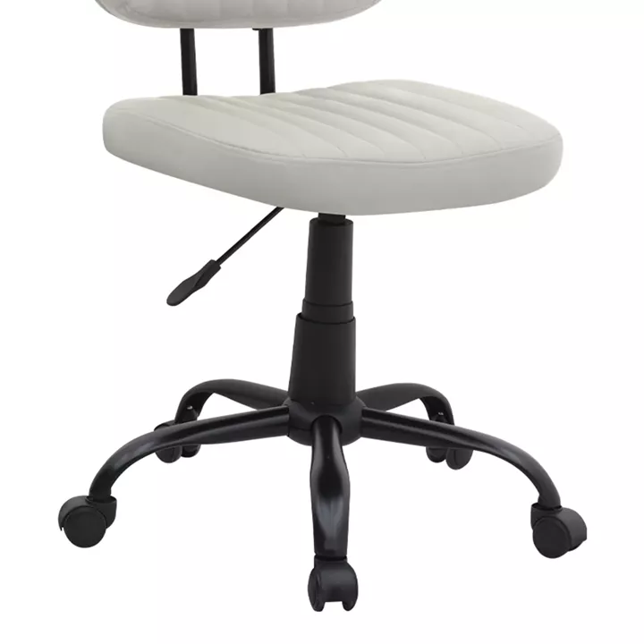 Καρέκλα γραφείου Romano Megapap από τεχνόδερμα χρώμα λευκό 46x53x79/86εκ.