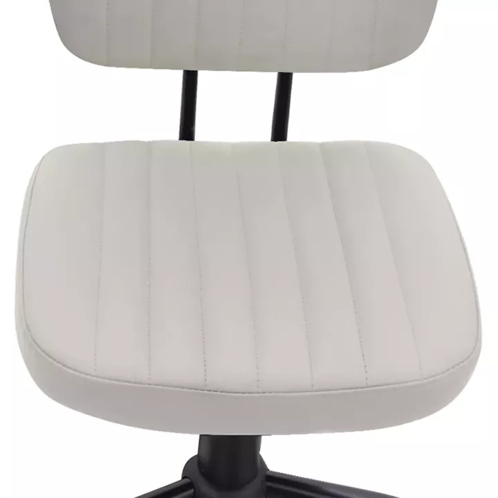 Καρέκλα γραφείου Romano Megapap από τεχνόδερμα χρώμα λευκό 46x53x79/86εκ.