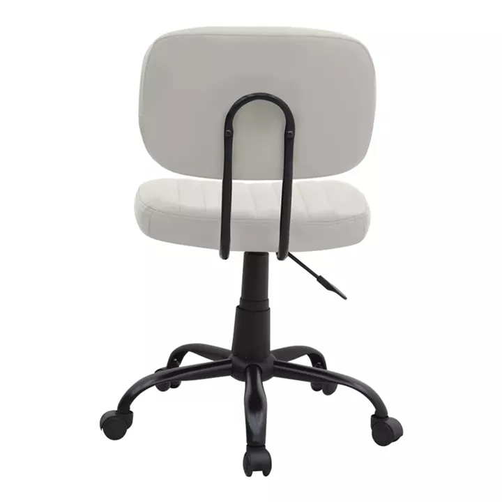 Καρέκλα γραφείου Romano Megapap από τεχνόδερμα χρώμα λευκό 46x53x79/86εκ.