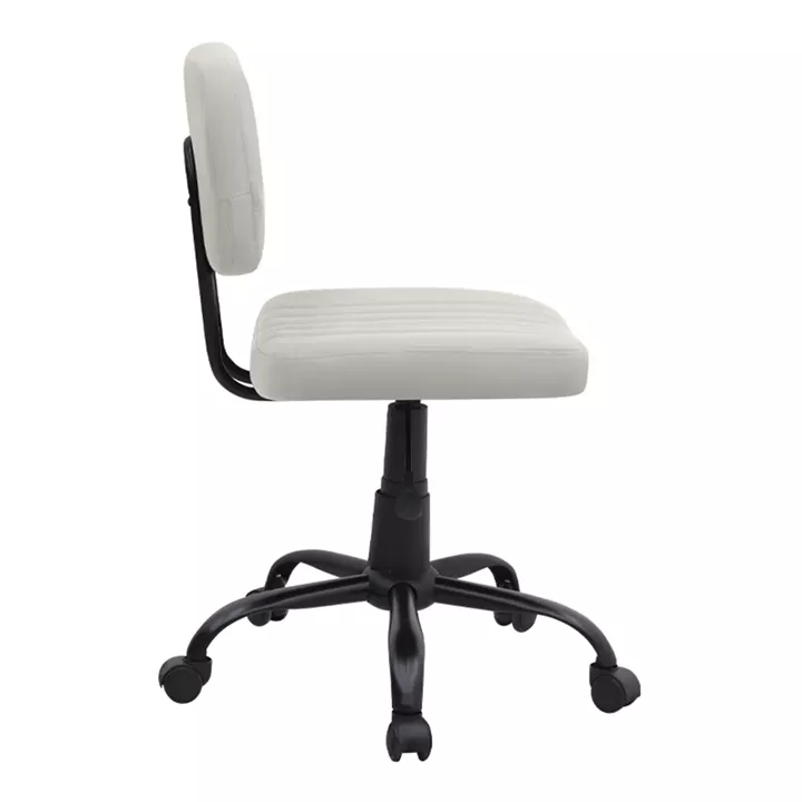 Καρέκλα γραφείου Romano Megapap από τεχνόδερμα χρώμα λευκό 46x53x79/86εκ.