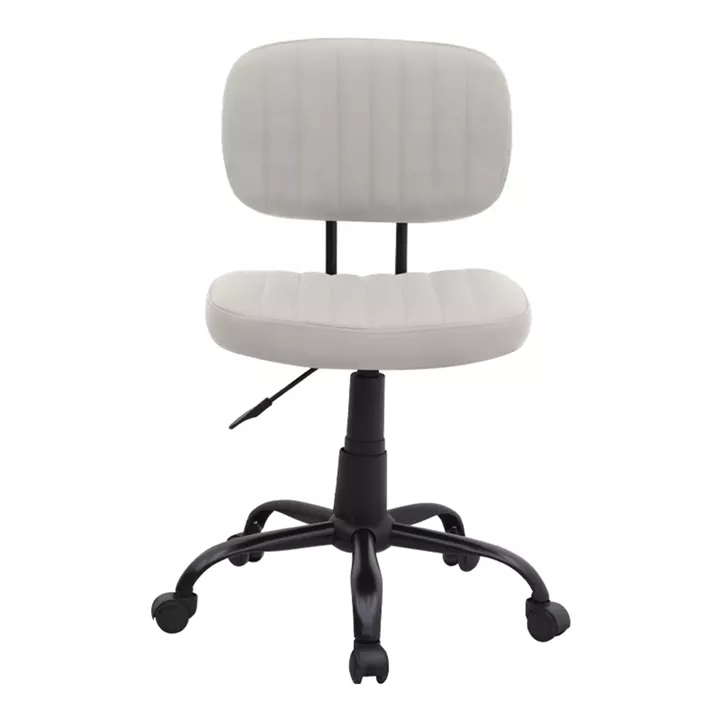 Καρέκλα γραφείου Romano Megapap από τεχνόδερμα χρώμα λευκό 46x53x79/86εκ.