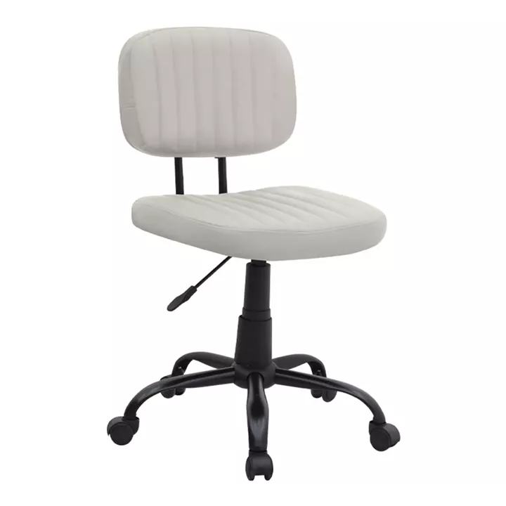 Καρέκλα γραφείου Romano Megapap από τεχνόδερμα χρώμα λευκό 46x53x79/86εκ.