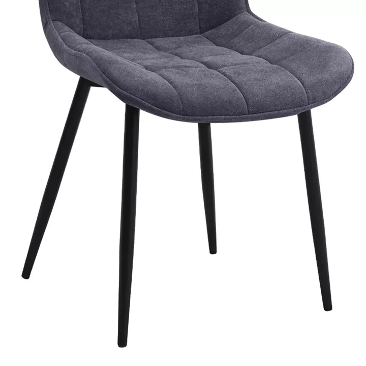 Καρέκλα τραπεζαρίας Chiara Megapap ανθρακί ύφασμα - μεταλλικό μαύρο πόδι 48x58x81εκ.
