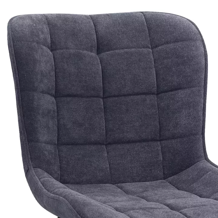 Καρέκλα τραπεζαρίας Chiara Megapap ανθρακί ύφασμα - μεταλλικό μαύρο πόδι 48x58x81εκ.