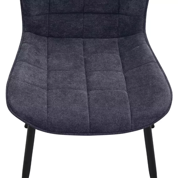 Καρέκλα τραπεζαρίας Chiara Megapap ανθρακί ύφασμα - μεταλλικό μαύρο πόδι 48x58x81εκ.