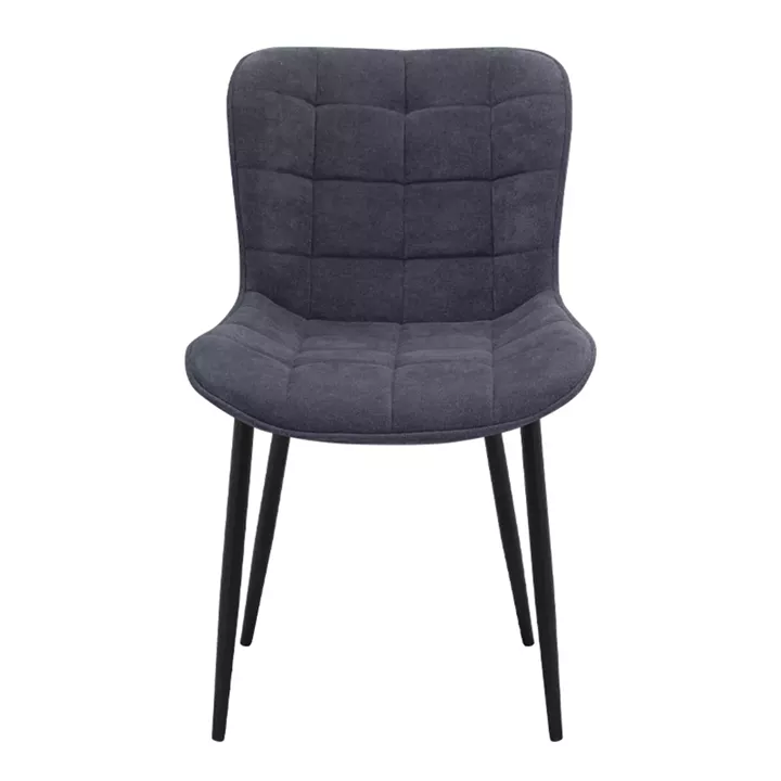 Καρέκλα τραπεζαρίας Chiara Megapap ανθρακί ύφασμα - μεταλλικό μαύρο πόδι 48x58x81εκ.