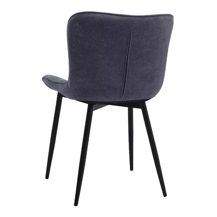 Καρέκλα τραπεζαρίας Chiara Megapap ανθρακί ύφασμα - μεταλλικό μαύρο πόδι 48x58x81εκ.