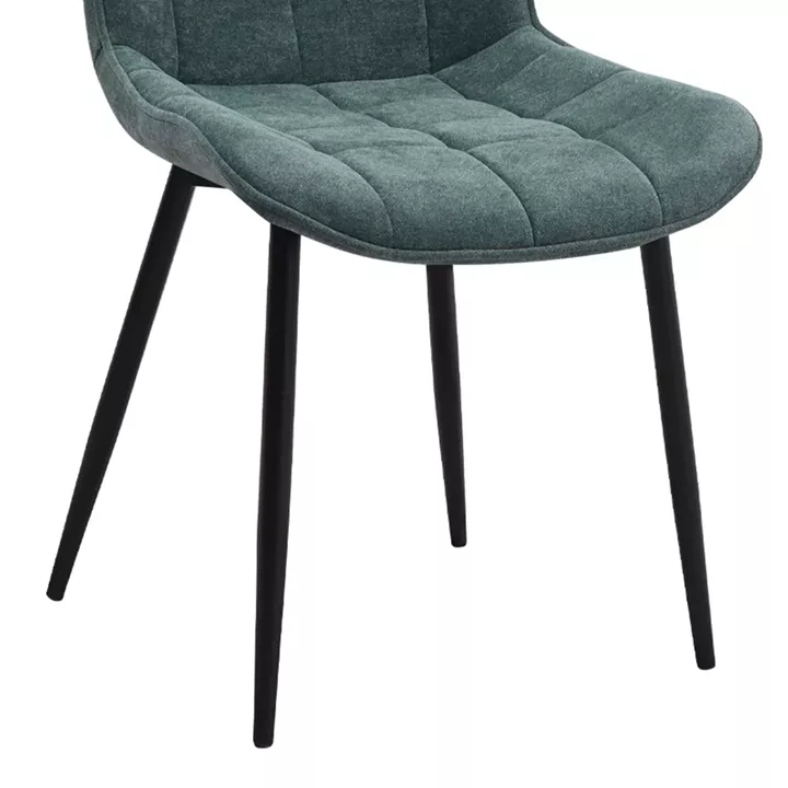 Καρέκλα τραπεζαρίας Chiara Megapap πράσινο ύφασμα - μεταλλικό μαύρο πόδι 48x58x81εκ.