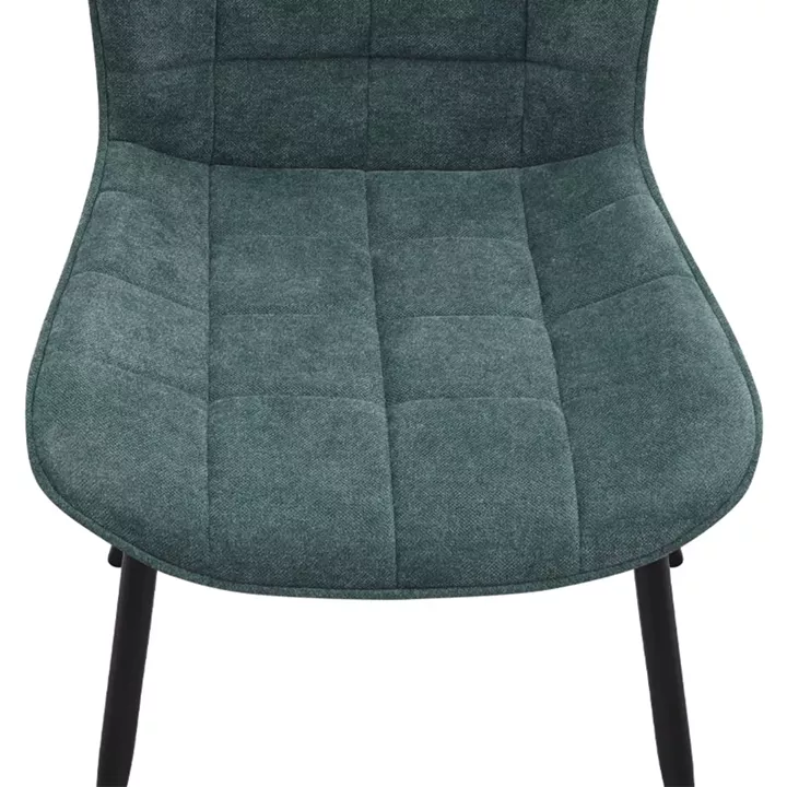 Καρέκλα τραπεζαρίας Chiara Megapap πράσινο ύφασμα - μεταλλικό μαύρο πόδι 48x58x81εκ.