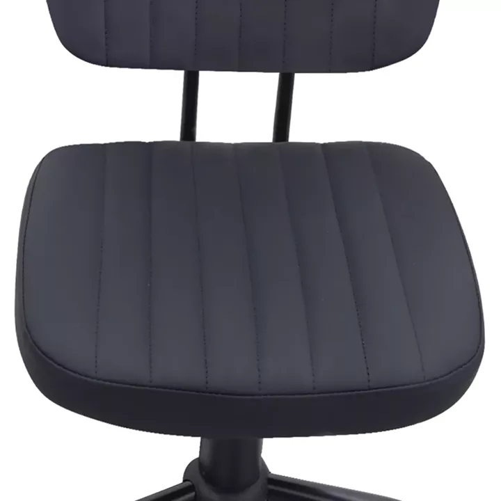 Καρέκλα γραφείου Romano Megapap από τεχνόδερμα χρώμα μαύρο 46x53x79/86εκ.