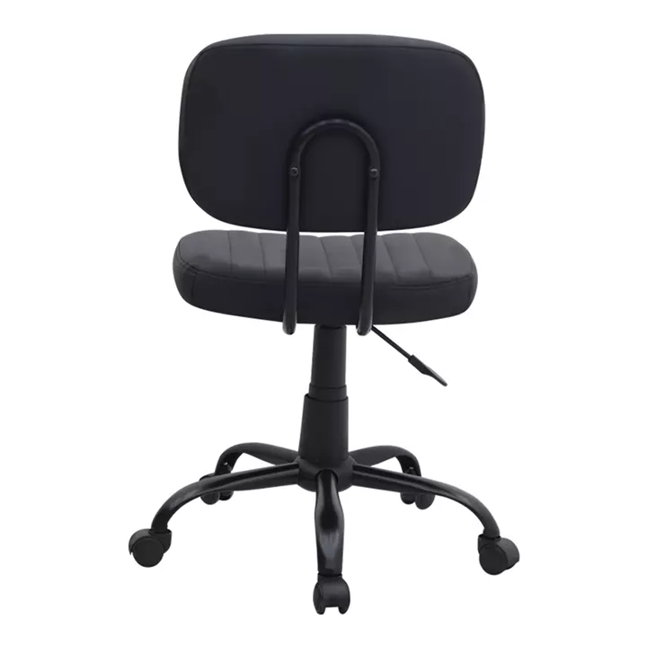 Καρέκλα γραφείου Romano Megapap από τεχνόδερμα χρώμα μαύρο 46x53x79/86εκ.