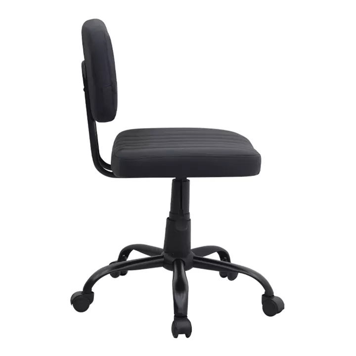 Καρέκλα γραφείου Romano Megapap από τεχνόδερμα χρώμα μαύρο 46x53x79/86εκ.