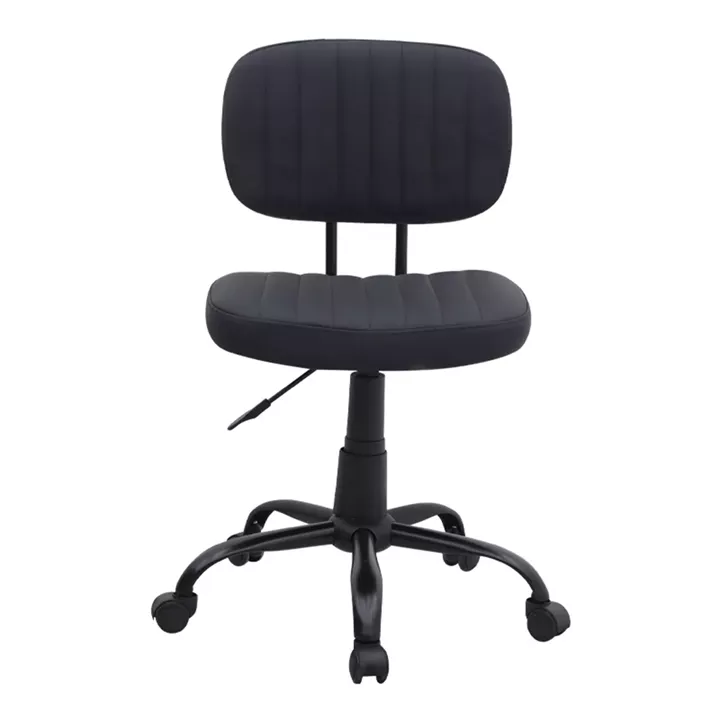 Καρέκλα γραφείου Romano Megapap από τεχνόδερμα χρώμα μαύρο 46x53x79/86εκ.