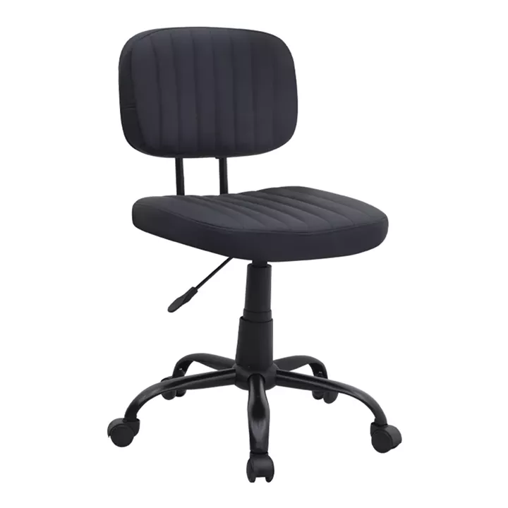 Καρέκλα γραφείου Romano Megapap από τεχνόδερμα χρώμα μαύρο 46x53x79/86εκ.