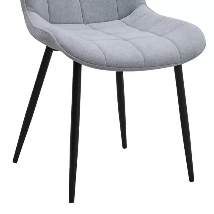 Καρέκλα τραπεζαρίας Chiara Megapap γκρι ύφασμα - μεταλλικό μαύρο πόδι 48x58x81εκ.