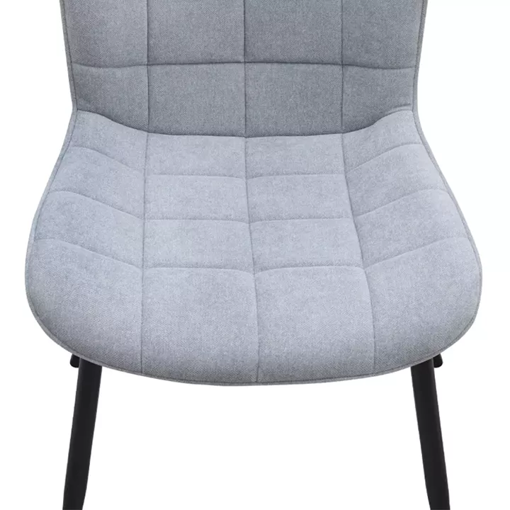 Καρέκλα τραπεζαρίας Chiara Megapap γκρι ύφασμα - μεταλλικό μαύρο πόδι 48x58x81εκ.
