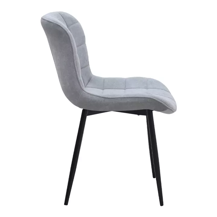 Καρέκλα τραπεζαρίας Chiara Megapap γκρι ύφασμα - μεταλλικό μαύρο πόδι 48x58x81εκ.