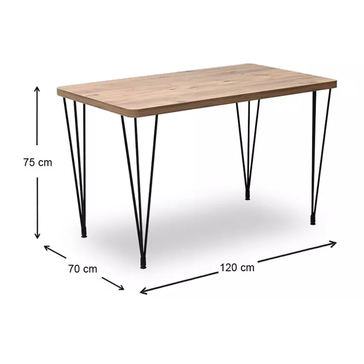 Σετ τραπεζαρία 5τμχ Roger - Christy Megapap Mdf - ύφασμα χρώμα ακακίας - λαδί 120x70x75εκ.