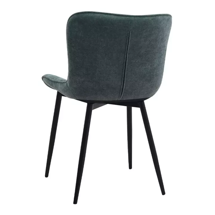 Σετ τραπεζαρία 5τμχ Roger - Chiara Megapap Mdf - ύφασμα χρώμα ακακίας - πράσινο 120x70x75εκ.