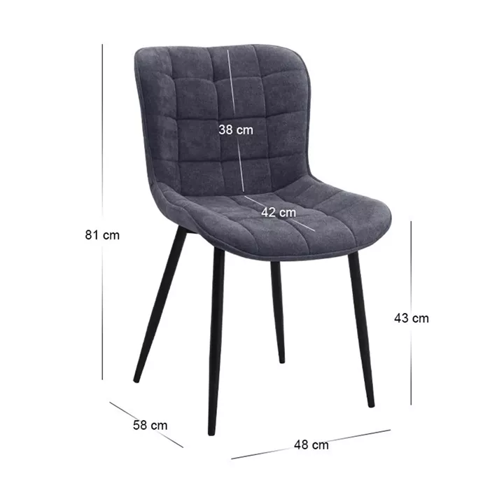 Σετ τραπεζαρία 5τμχ Roger - Chiara Megapap Mdf - ύφασμα χρώμα ακακίας - ανθρακί 120x70x75εκ.