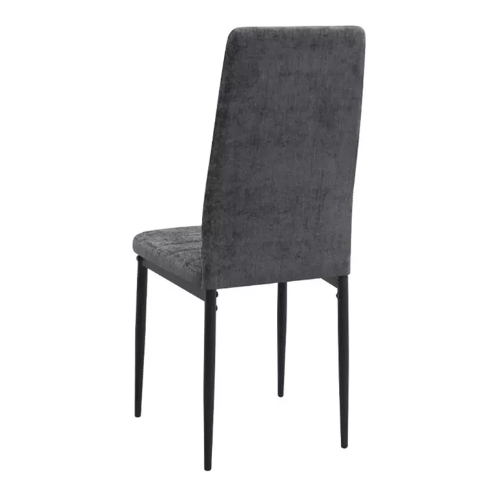 Σετ τραπεζαρία 5τμχ Roger - Rosa Megapap Mdf - ύφασμα χρώμα σκούρο γκρι σκυροδέματος - γκρι 120x70x75εκ.