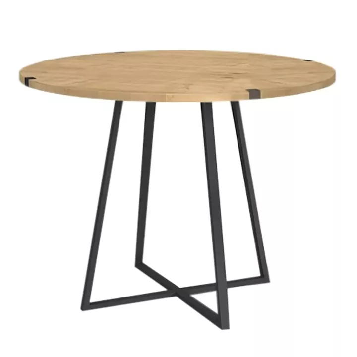 Σετ τραπεζαρία 5τμχ Rubes - Iris Megapap χρώμα φυσικό οξιάς - ανοιχτό μπεζ Ø100x78εκ.