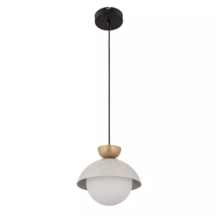 Φωτιστικό Κρεμαστό ArteLibre FIE Μαύρο/Λευκό Μέταλλο/Γυαλί 25x21cm